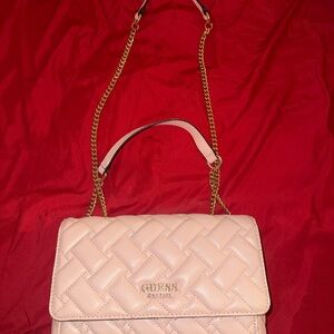 GUESS Quilted Beige Shoulder Bag